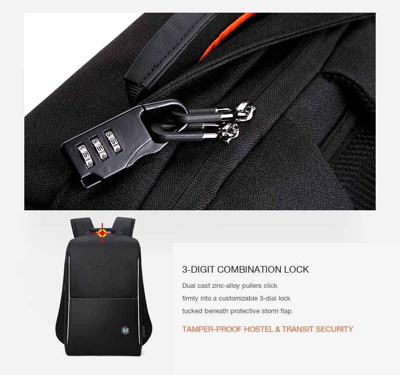 Inverted zippers lock against your spine.